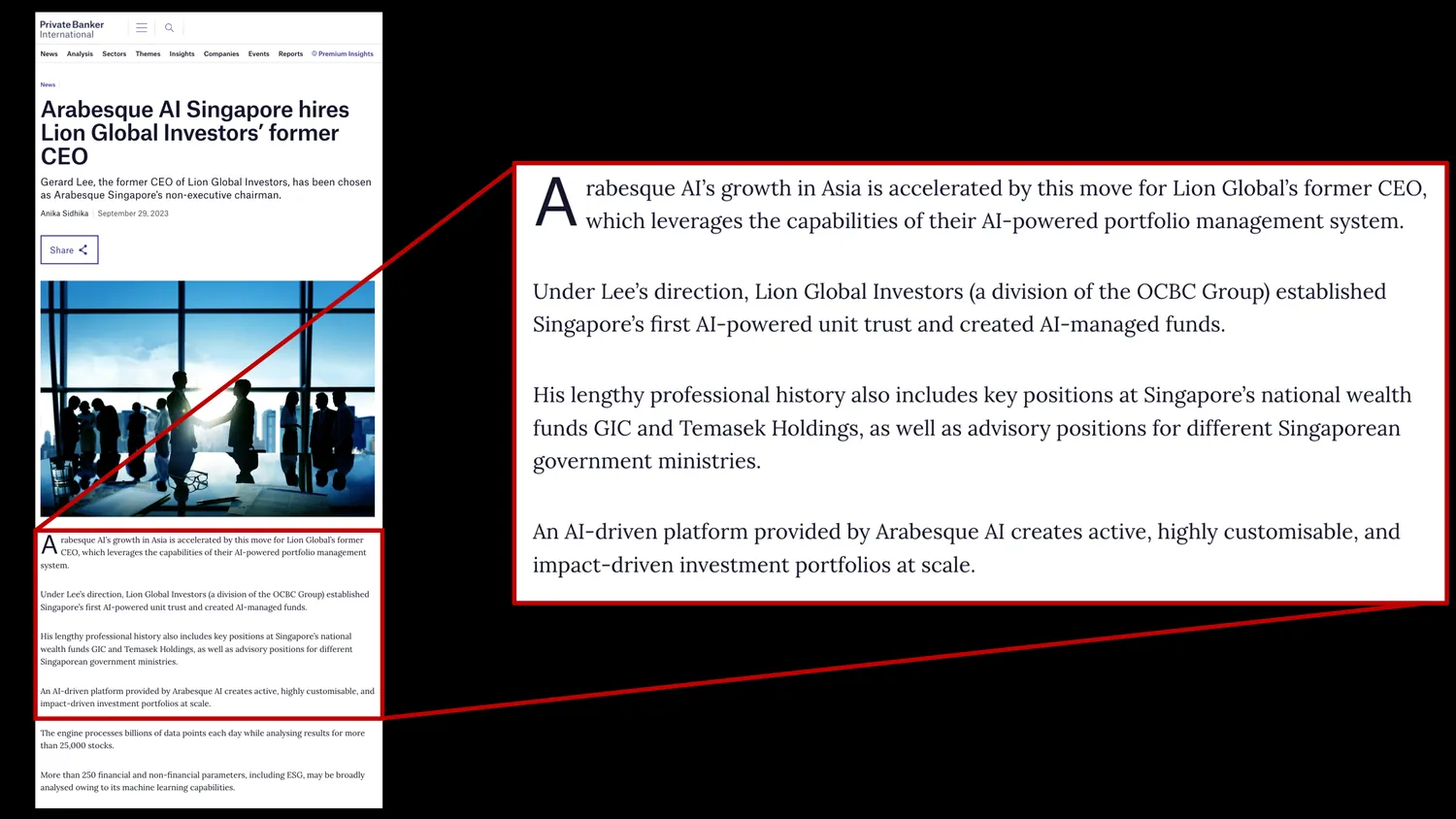 Private Banker International article 2023-09-24